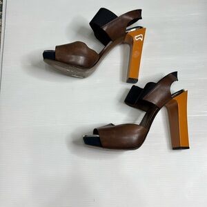 Marni Leather Strap Block Heels